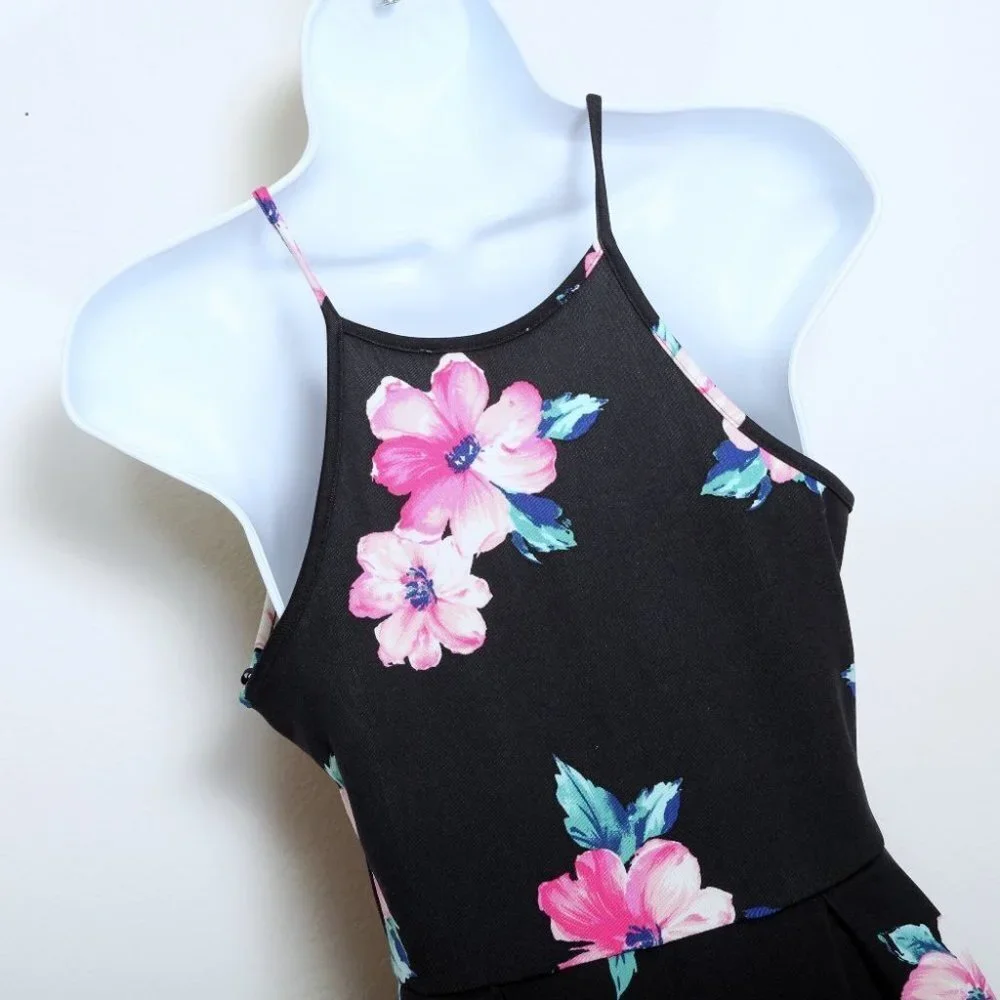 NWT‎ Monteau Sleeveless Halter Floral Mini Dress